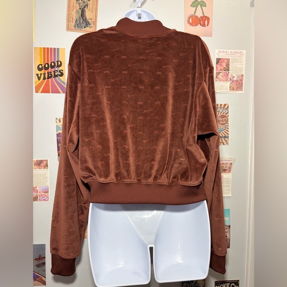 Nike Brown Velour Bomber Jacket - Picture 2 of 5